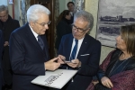 Il Presidente della Repubblica Sergio Mattarella a Palazzo Marino con Carlo Arnoldi, Presidente Associazione familiari delle vittime della strage di Piazza Fontana,in occasione del 50° anniversario della strage di Piazza Fontana
