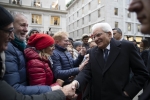 Il Presidente della Repubblica Sergio Mattarella al termine della commemorazione del 50° anniversario della strage di Piazza Fontana
