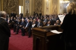 Il Presidente della Repubblica Sergio Mattarella a Palazzo Reale di Palermo,per la seduta solenne in occasione del 40° anniversario della scomparsa del Presidente della Regione Sicilia On.Piersanti Mattarella