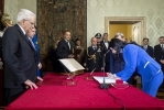 Il Presidente Sergio Mattarella nel corso della cerimonia di Giuramento del Ministro dell’Istruzione, On. Lucia Azzolina