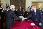 Il Presidente Sergio Mattarella con il Ministro dell’Università e della Ricerca Prof. Gaetano Manfredi, in occasione della cerimonia di Giuramento