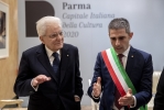 Il Presidente della Repubblica Sergio Mattarella con il Sindaco di Parma Federico Pizzarotti  in occasione delle celebrazioni per l'inaugurazione di "Parma Capitale italiana della Cultura 2020"