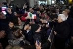 Il Presidente Sergio Mattarella all'uscita dal Teatro Regio al termine della cerimonia di inaugurazione di "Parma Capitale italiana della Cultura 2020"