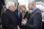 Il Presidente della Repubblica Sergio Mattarella accolto dal Ministro per la Cooperazione Regionale, Tzachi Hanegbi