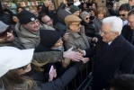 Il Presidente Sergio Mattarella al suo arrivo al Palazzo della Ragione