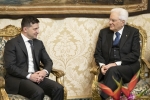 Il Presidente Sergio Mattarella con il Presidente di Ucraina, S.E. il Signor Volodymyr Oleksandrovych Zelenskyy.
