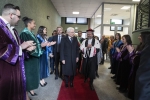 Il Presidente Sergio Mattarella con Gaetano Manfredi, Ministro dell’Università e della Ricerca e con Dino Mastrocola, Rettore dell’Ateneo,in occasione della cerimonia di inaugurazione dell’anno accademico 2019/2020 dell’Università degli Studi di Teramo 
