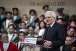 Il Presidente Sergio Mattarella in occasione della cerimonia di inaugurazione dell’anno accademico 2019/2020 dell’Università degli Studi di Teramo 
