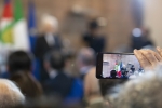 Il Presidente della Repubblica Sergio Mattarella, alla Fabbrica dei Diritti di Sant’Anna di Stazzema, per la cerimonia per il cinquantesimo anniversario del conferimento della medaglia d’oro al valor militare al Comune di Stazzema