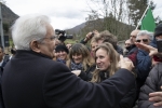 Il Presidente della Repubblica Sergio Mattarella, alla Fabbrica dei Diritti di Sant’Anna di Stazzema, per la cerimonia per il cinquantesimo anniversario del conferimento della medaglia d’oro al valor militare al Comune di Stazzema