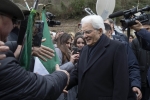 Il Presidente della Repubblica Sergio Mattarella, alla Fabbrica dei Diritti di Sant’Anna di Stazzema, per la cerimonia per il cinquantesimo anniversario del conferimento della medaglia d’oro al valor militare al Comune di Stazzema