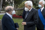  Il Presidente della Repubblica Sergio Mattarella con Ernesto Olivero, Fondatore del SERMIG, in occasione della cerimonia di commemorazione dedicata alle vittime bargamasche del covid-19