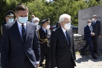 Il Presidente della Repubblica Sergio Mattarella e il Presidente della Repubblica di Slovenia Borut Pahor in occasione della deposizione di una corona di fiori presso la foiba di Basovizza 