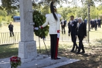 Il Presidente della Repubblica Sergio Mattarella e il Presidente della Repubblica di Slovenia, Borut Pahor depongono una corona al monumento ai caduti sloveni