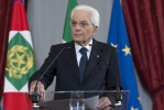 Il Presidente Sergio Mattarella in occasione dell'incontro con i componenti dell’Associazione Stampa Parlamentare e i giornalisti accreditati presso il Quirinale per la consegna del “Ventaglio” da parte dell’Associazione Stampa Parlamentare