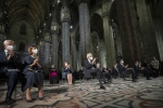 Il Presidente della Repubblica Sergio Mattarella al Duomo di Milano,in occasione della Messa da Requiem di Giuseppe Verdi,eseguita dal M° Riccardo Chailly, in memoria delle vittime del Covid-19 
