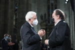 Il Presidente della Repubblica Sergio Mattarella al Duomo di Milano,con il M° Riccardo Chailly,in occasione della Messa da Requiem di Giuseppe Verdi,in memoria delle vittime del Covid-19 