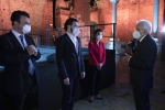 Il Presidente della Repubblica Sergio Mattarella con Yulianna Avdeeva, Luca Micheletti e Davide Cavalli,in occasione della cerimonia inaugurale delle celebrazioni per il 700° anniversario della morte di Dante Alighieri 