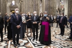 Il Presidente Sergio Mattarella e la Sig.ra Laura, con il Presidente della Repubblica Federale di Germania Frank-Walter Steinmeier e la Signora Elke Büdenbender in visita al Duomo di Milano
