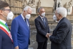 Il Presidente della Repubblica Sergio Mattarella con Enrico Rossi, Presidente della Regione Toscana; Eugenio Giani, Presidente del Consiglio regionale e Dario Nardella, Sindaco della Città Metropolitana di Firenze,  in occasione del Festival Nazionale dell’Economia Civile