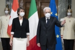 Il Presidente Sergio Mattarella con il Presidente della Confederazione Svizzera, S.E. la Signora Simonetta Sommaruga,in visita ufficiale.
