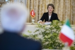 Il Presidente Sergio Mattarella con il Presidente della Confederazione Svizzera, S.E. la Signora Simonetta Sommaruga,in visita ufficiale.
