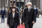 Il Presidente Sergio Mattarella con il Presidente della Repubblica Ellenica, S.E. la Signora Katerina Sakellaropoulou, in visita ufficiale