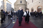 Il Presidente Sergio Mattarella con Francesco Adornato, Rettore dell’Università degli Studi di Macerata, in occasione della cerimonia di inaugurazione dell’Anno Accademico 2020/2021