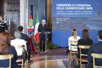 Il Presidente della Repubblica Sergio Mattarella in occasione della cerimonia di consegna delle onorificenze OMRI conferite "motu proprio" a cittadini distintisi nell’ambito dell’emergenza epidemiologica da COVID-19