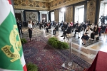 Il Presidente della Repubblica Sergio Mattarella in occasione della cerimonia di consegna delle onorificenze OMRI conferite "motu proprio" a cittadini distintisi nell’ambito dell’emergenza da pandemia Covid
