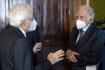 Il Presidente della Repubblica Sergio Mattarella con Pier Giuseppe Torrani, Presidente della Fondazione AIRC, in occasione della cerimonia di celebrazione de “I Giorni della Ricerca”