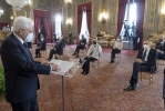 Il Presidente Sergio Mattarella in occasione della cerimonia per lo scambio degli auguri di fine anno con il Corpo Diplomatico