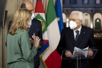 Il Presidente della Repubblica Sergio Mattarella con la figlia Laura, poco prima del messagio di fine anno