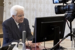 Il Presidente Sergio Mattarella in video conferenza con alcune scuole premiate in occasione della celebrazione del “Giorno della Memoria”