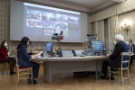 Il Presidente Sergio Mattarella e il Ministro dell’Istruzione Lucia Azzolina,  in video conferenza con alcune scuole premiate in occasione della celebrazione del “Giorno della Memoria”