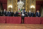 "Fratelli d'Italia" del Senato e della Camera; “Forza Italia Berlusconi Presidente - UDC” del Senato e “Forza Italia - Berlusconi Presidente” della Camera; “Lega – Salvini Premier - Partito Sardo d'azione" del Senato e "Lega - Salvini Premier" della Camera; "Noi con l'Italia - USEI - Cambiamo! - Alleanza di centro" del Gruppo Misto della Camera e "Idea - Cambiamo" del Gruppo Misto del Senato