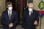 Il Presidente della Repubblica Sergio Mattarella con il Presidente della Camera dei Deputati Roberto Fico