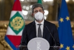 Il Presidente della Camera dei Deputati Roberto Fico nel corso delle dichiarazioni