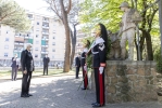 Deposizione di una corona sul monumento in ricordo delle vittime del rastrellamento del Quadraro, in occasione del 76° anniversario della Liberazione