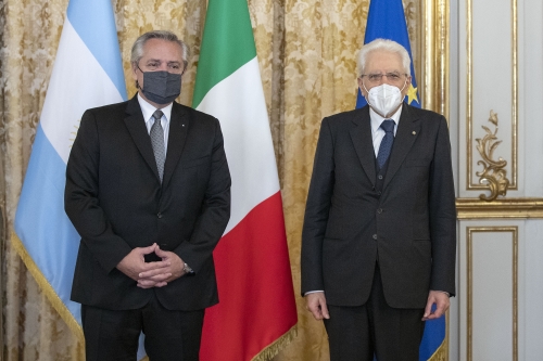 Il Presidente Sergio Mattarella con il Signor Alberto Angel Fernandez, Presidente della Repubblica Argentina
