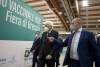 Il Presidente della Repubblica Sergio Mattarella nel corso della visita Centro vaccinale Fiera di Brescia