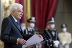 Il Presidente Sergio Mattarella nel corso dell'incontro con una rappresentanza di Carabinieri, in occasione del 207° anniversario della costituzione dell’Arma 