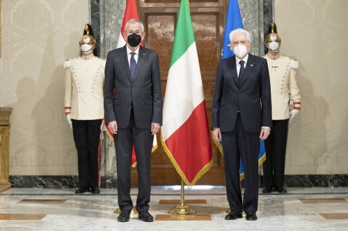 Il Presidente della Repubblica Sergio Mattarella,con il Presidente Federale della Repubblica d’Austria Alexander Van der Bellen,in visita ufficiale 
