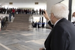  Il Presidente della Repubblica Sergio Mattarella alla cerimonia di inaugurazione dell’accademico 2020- 2021 dell’Università degli Studi di Milano risponde al saluto degli studenti