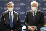 Il Presidente della Repubblica Sergio Mattarella alla cerimonia di inaugurazione  dell’accademico 2020- 2021 dell’Università degli Studi di Milano con il Prof. Elio Franzini, Rettore dell’Università degli Studi di Milano