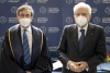 Il Presidente della Repubblica Sergio Mattarella alla cerimonia di inaugurazione  dell’accademico 2020- 2021 dell’Università degli Studi di Milano con il Prof. Elio Franzini, Rettore dell’Università degli Studi di Milano