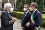 Milano - Il Presidente della Repubblica Sergio Mattarella alla cerimonia per l’anno accademico 2020- 2021 dell’Università degli Studi di Milano con  Attilio Fontana, Presidente della Regione Lombardia e Giuseppe Sala, Sindaco di Milano