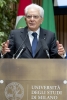 Il Presidente Sergio Mattarella nel corso della cerimonia per l’anno accademico 2020-2021 dell’Università degli Studi di Milano