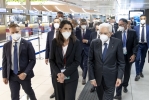 Il Presidente Sergio Mattarella accompagnato da Michaela Castelli, Presidente di SEA visita la nuova area imbarchi dell’Aeroporto di Milano Linate