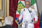 L'Amm. Sq. Giuseppe Cavo Dragone, Capo di Stato Maggiore della Marina Militare, rivolge il suo indirizzo di saluto in occasione dell'incontro con il Presidente Sergio Mattarella nel 160° anniversario della Marina Militare 
